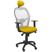 Piqueras y Crespo Jorquera Silla Malla Gris Asiento Bali con Cabecero Fijo Amarillo 15SGRBALI100C