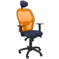 Piqueras y Crespo Jorquera Silla Malla Naranja Asiento Bali con Cabecero Fijo Azul Marino 15SNABALI200C