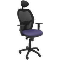 Piqueras y Crespo Jorquera Silla Malla Negra Asiento Bali Azul Claro con Cabecero Fijo 15SNBALI261C