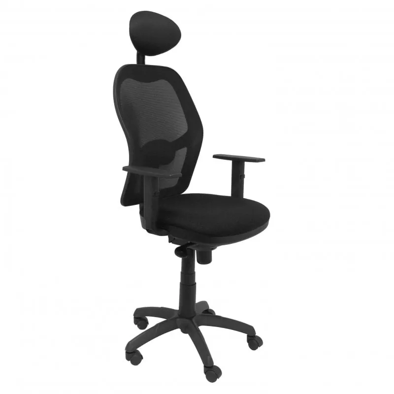 Piqueras y Crespo Jorquera Silla Malla Negra Asiento Bali Negro con Cabecero Fijo 15SNBALI840C