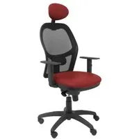 Piqueras y Crespo Jorquera Silla Malla Negra Asiento Similpiel con Cabecero Fijo Granate 15SNSPGRAC