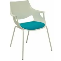 Piqueras y Crespo Saceruela Pack de 3 Sillas Carcasa Blanca Asiento Azul PACK3247BLAZ