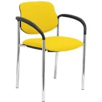 Piqueras y Crespo Villalgordo Silla Fija Bali Amarillo Chasis con Brazos Cromo 27CRBALI100CB