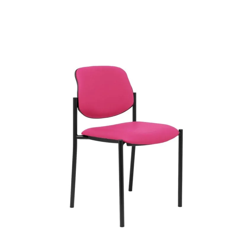 Piqueras y Crespo Villalgordo Silla Fija Similpiel Rosa Chasis Negro 27NSPRS
