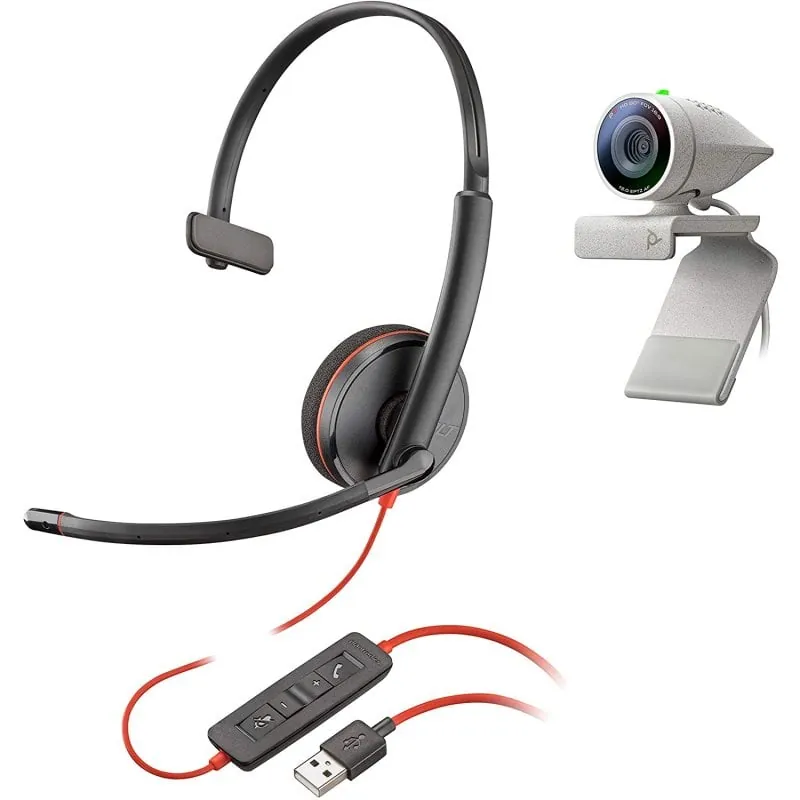 Plantronics Kit Poly Studio P5 Auricular Blackwire 3210 + Webcam Studio P5 1080P 2200-87120-025