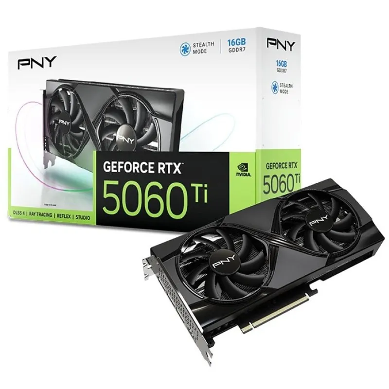 PNY GeForce RTX 5060 Ti Dual Fan 16GB GDDR7 Reflex 2 RTX AI DLSS4 VCG5060T16DFXPB1