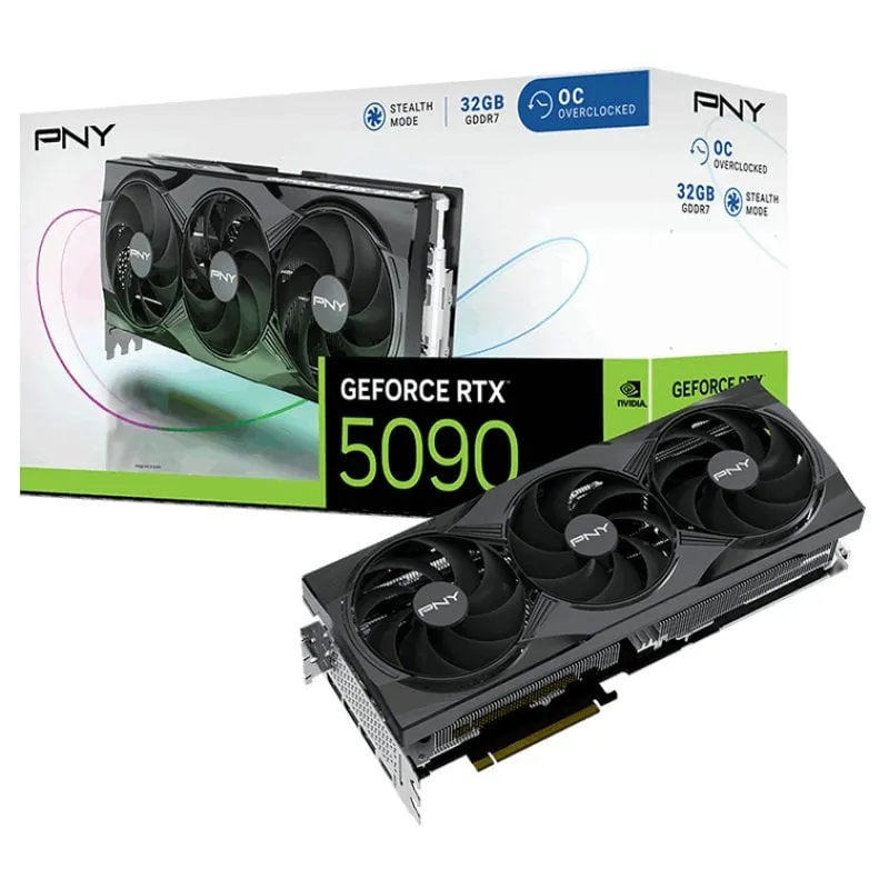 PNY GeForce RTX 5090 Overclocked Triple Fan 32GB GDDR7 Reflex 2 RTX AI DLSS4 VCG509032TFXPB1-O