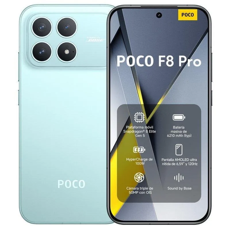 POCO F8 Pro 12GB 256GB 6.59" AMOLED 5G Dual SIM Batería 6210mAh 100W IP68 Android Azul MZB0M5QEU