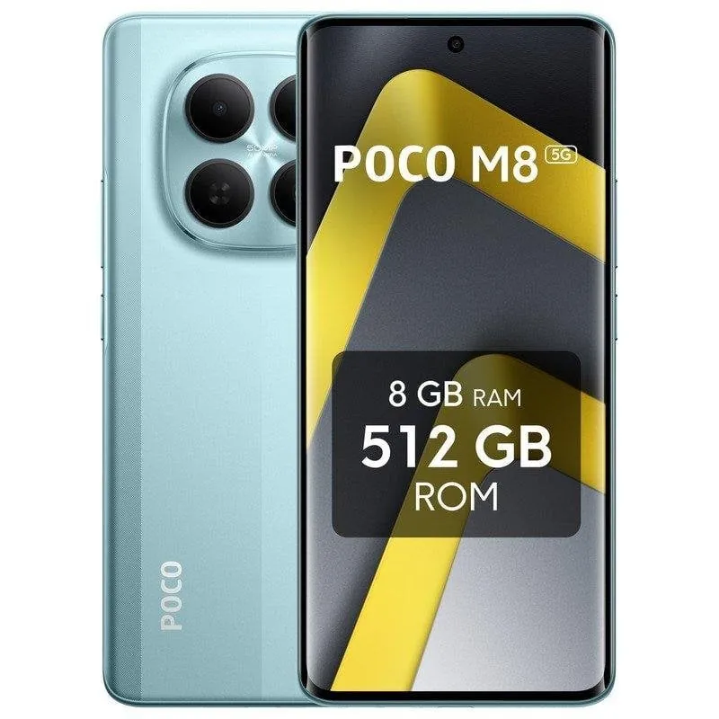 POCO M8 5G 8GB 512GB 6.77" AMOLED 120Hz 5G Dual SIM Carga Rápida 45W NFC IP65 HyperOS 2 Verde MZB0NR5EU