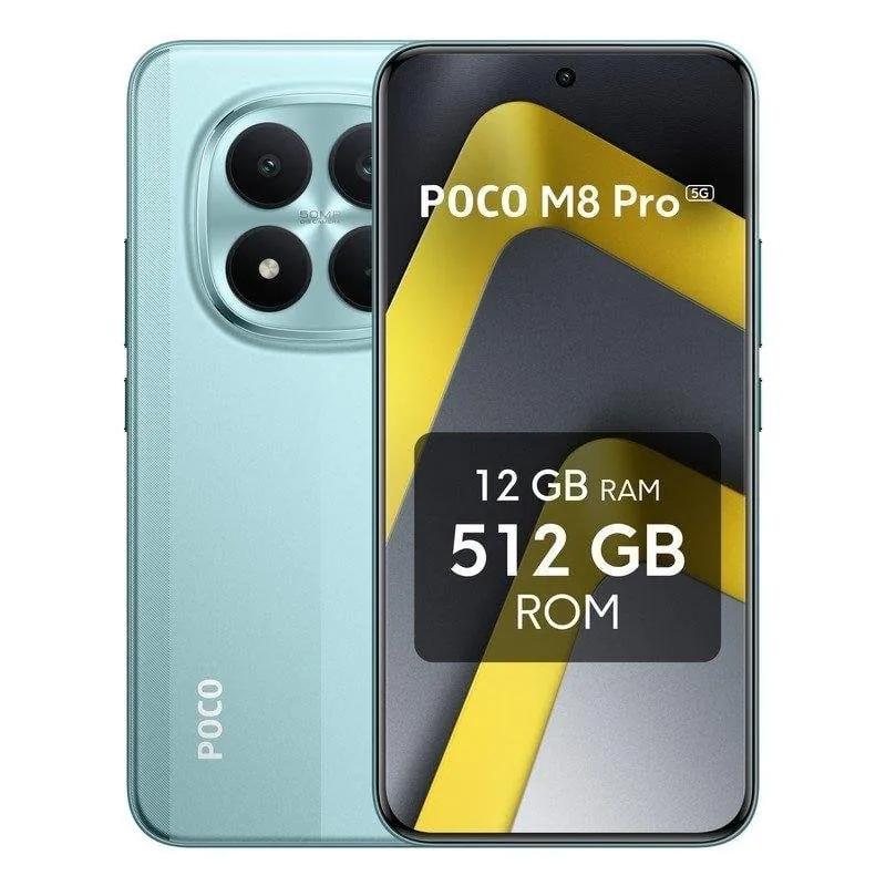 POCO M8 Pro 5G 12GB 512GB 6.83" AMOLED 1.5K 5G Dual SIM Batería 6500mAh 100W IP68 HyperOS 2 Verde MZB0MKNEU