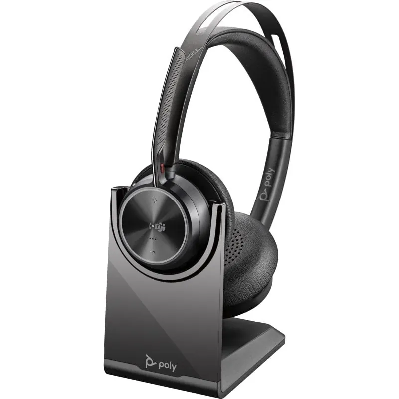 Poly Voyager Focus 2 Auriculares Bluetooth Negros con Base de Carga y Certificado Microsoft Teams 77Y87AA