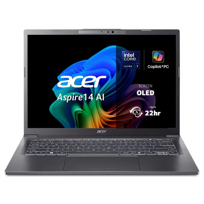 Portátil Acer Aspire 14 AI A14-52M-78BB 14" Intel Core Ultra 7 256V 16GB 512GB SSD Intel Arc Graphics 140V Windows 11 Home NX.JFVEB.01H