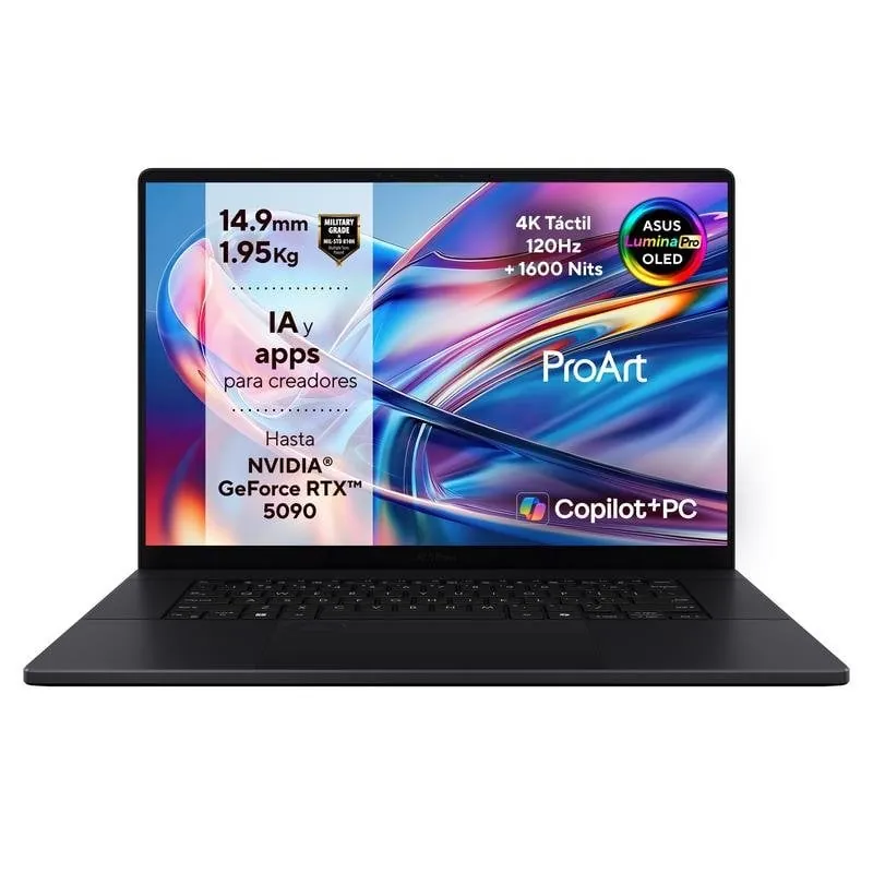 Portátil ASUS ProArt P16 OLED H7606WW-SE020W 16" AMD Ryzen AI 9 HX 370 64GB 2TB SSD RTX 5080 Windows 11 90NB17F1-M000W0