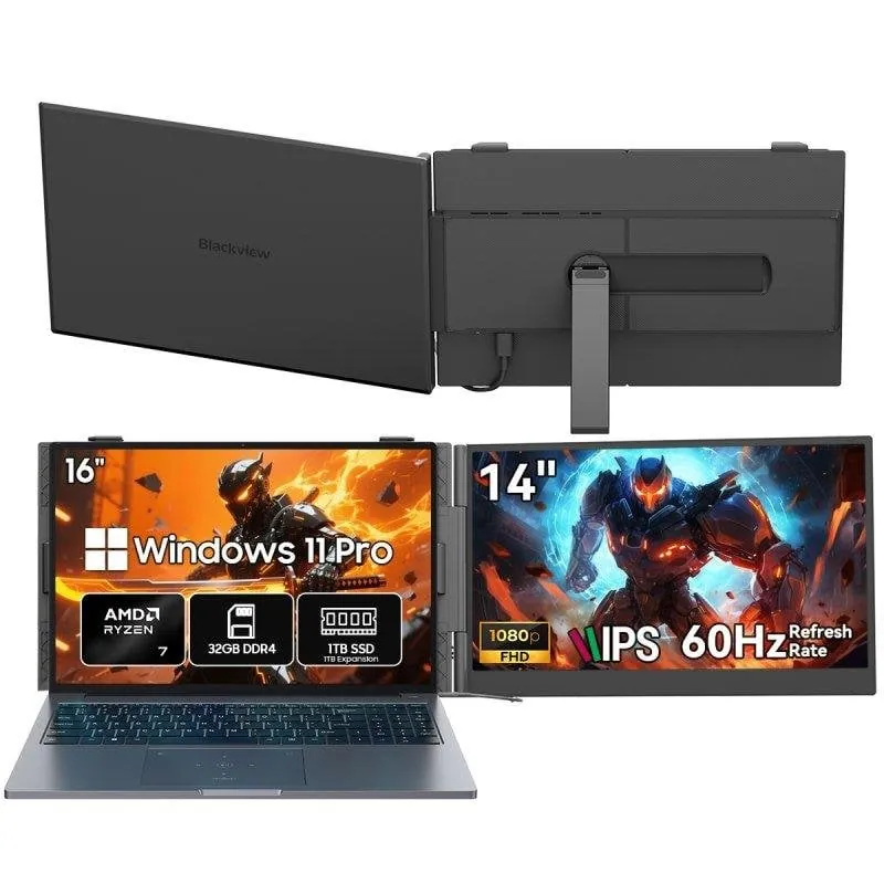 Portátil Blackview GamiBook 8 16" AMD Ryzen 7 7735HS 32GB 1TB SSD Radeon 680M Windows 11 Pro GamiBook8(32+1TB)-GREY+SCM6