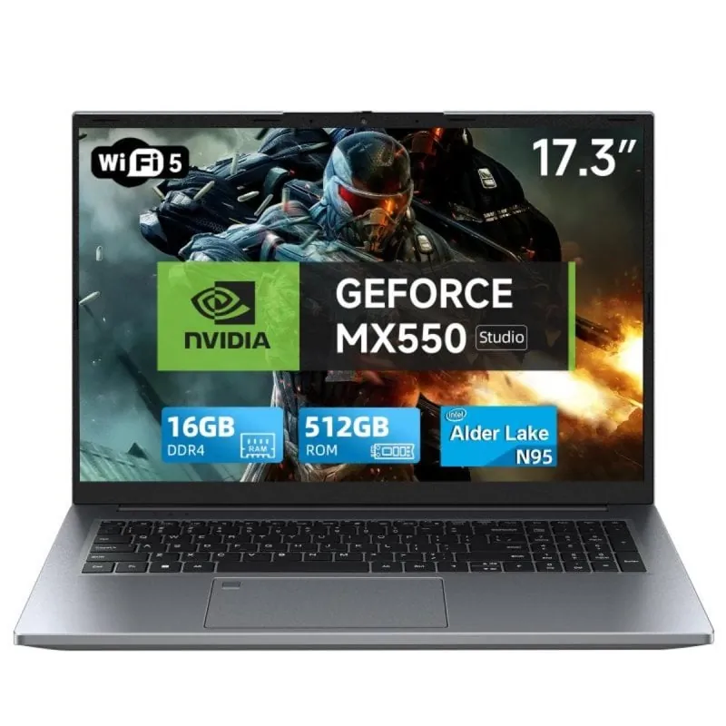 Portátil DU71 Intel Core N95 16GB 512GB SSD NVIDIA GeForce MX550 17.3" FHD Gris 101022010290