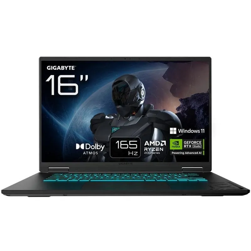 Portátil GIGABYTE GAMING A16 3THK3FR893SH 16" AMD Ryzen 7 260 16GB 512GB SSD RTX 5050 Windows 11 Home Black Steel GAMING A16 3THK3FR893SH