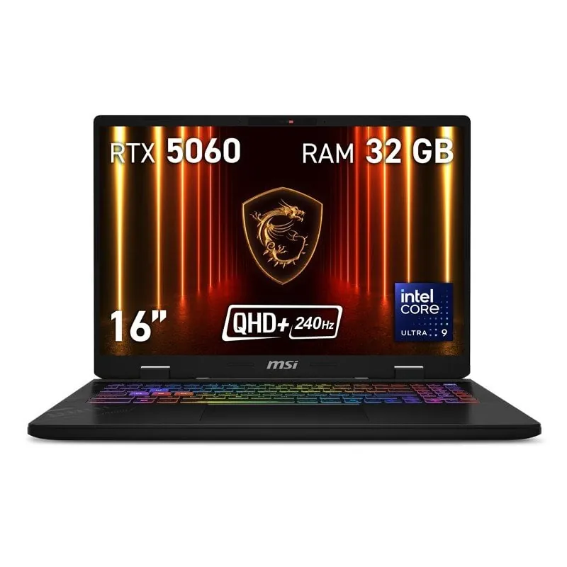 Portátil MSI Crosshair 16 HX AI D2XWFKG-214XES 16" Intel Core Ultra 9 275HX 32GB 1TB SSD RTX 5060 8GB QHD+ RGB Cosmos Gray 9S7-15P421-214