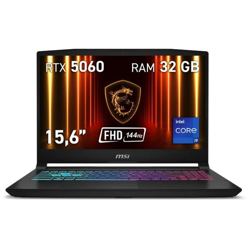 Portátil MSI Katana 15 HX B14WFK-082XES 15.6" Intel Core i9-14900HX 32GB 1TB SSD RTX 5060 9S7-1587C1-082