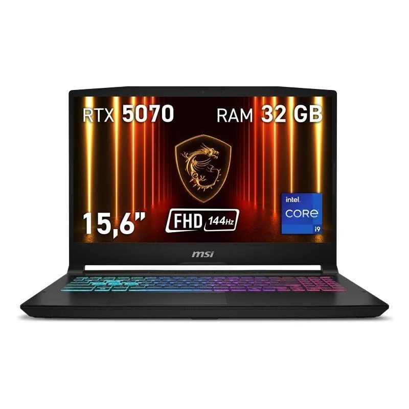 Portátil MSI Katana 15 HX B14WGK-085XES 15.6" Intel Core i9-14900HX 32GB 1TB SSD RTX 5070 8GB FreeDOS 9S7-1587C1-085