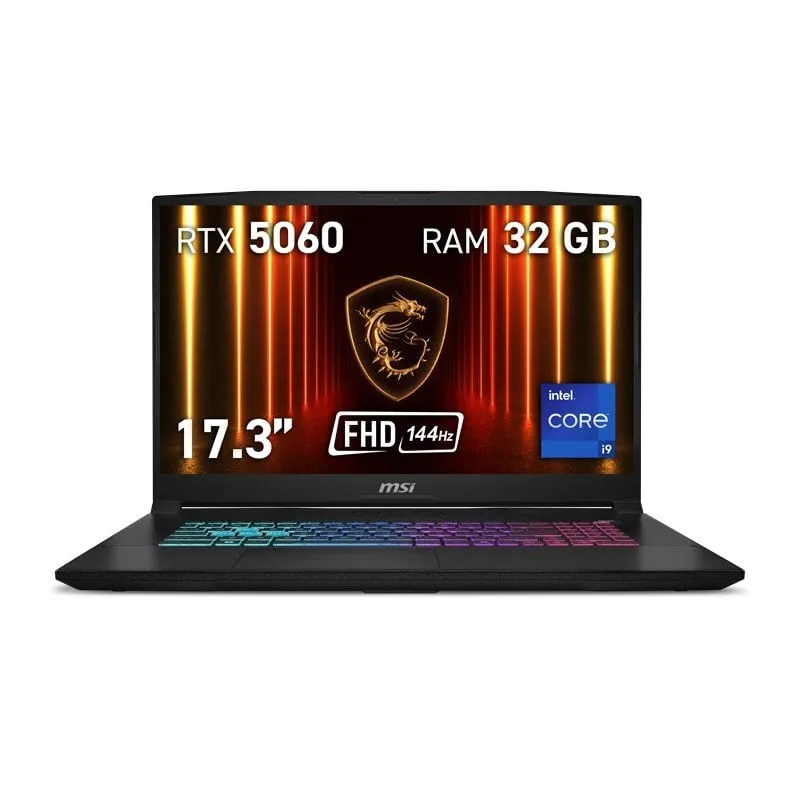 Portátil MSI Katana 17 HX B14WFK-082XES 17.3" Intel Core i9-14900HX 32GB 1TB SSD RTX 5060 FreeDOS RGB 9S7-17L791-082