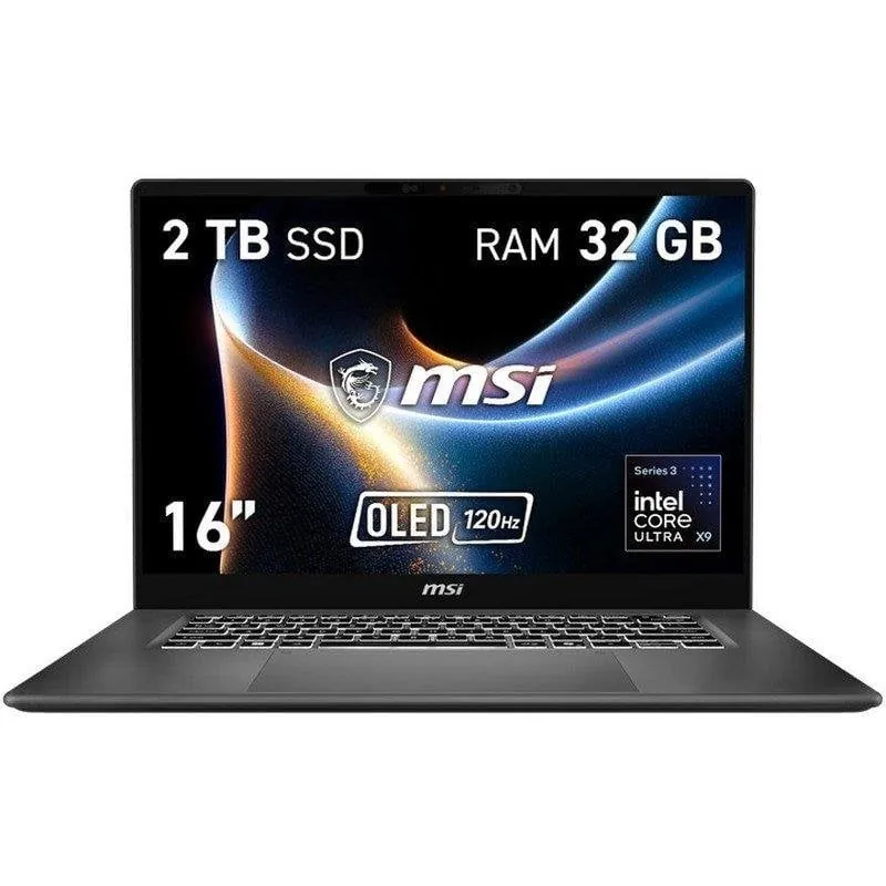 Portátil MSI Prestige 16 AI+ C3MG-083ES 16" Intel Core Ultra 9 386H 32GB 1TB SSD Gráficos Integrados Windows 11 9S7-262223-083