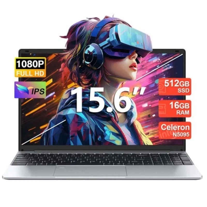 Portátil N156P-P142 15.6" Intel Celeron N5095 16GB 512GB SSD Huella FHD Teclado Retroiluminado Plata 101022010303