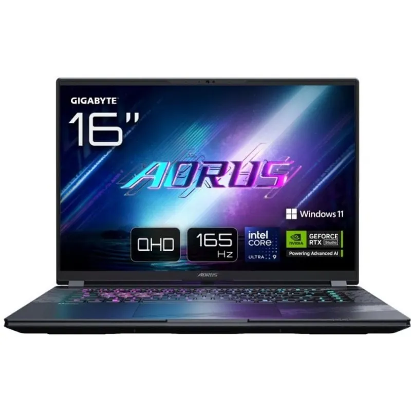 Portátil GIGABYTE AORUS ELITE 16 BWH 16" Intel Ultra 9 275HX 32GB 1TB SSD RTX 5070 8GB Gris QHD 165Hz Win 11 Home Dolby Atmos AORUS ELITE 16 BWHC3ESC64SH