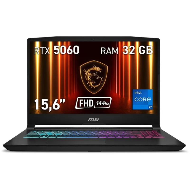 Portátil MSI Katana 15 HX B14WFK-461XES 15.6" Intel Core i7-14650HX 32GB 1TB SSD RTX 5060 8GB FreeDOS 9S7-1587C1-461