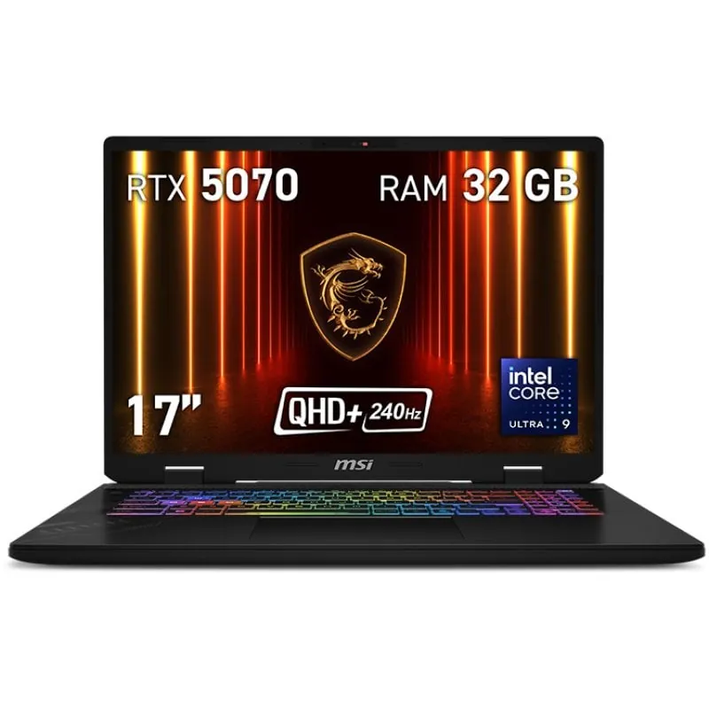 Portátil MSI Crosshair 17 HX AI D2XWGKG-029XES 17" Intel Core Ultra 9 275HX 32GB DDR5 1TB SSD RTX 5070 Wi-Fi 6E 9S7-17T423-029