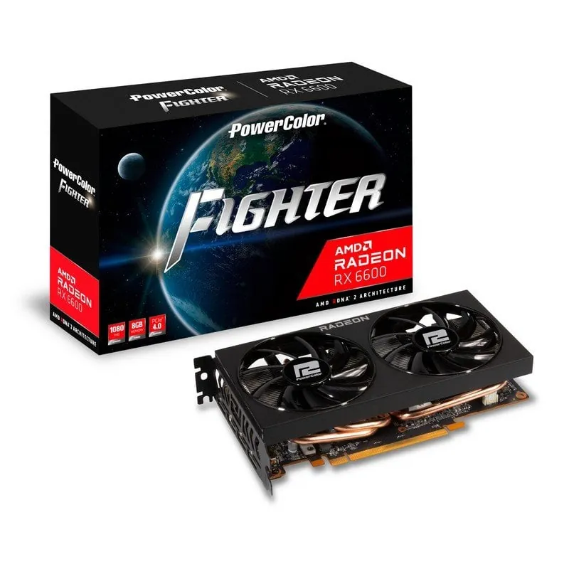 PowerColor FIGHTER AMD Radeon RX 6600 8GB GDDR6 AXRX 6600 8GBD6-3DH