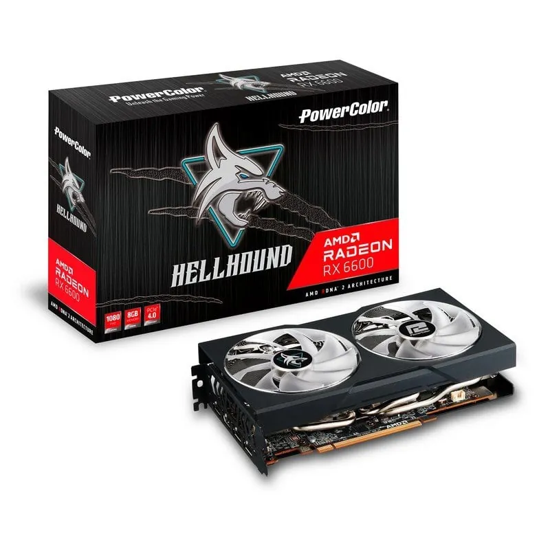 PowerColor HELLHOUND AMD Radeon RX 6600 8GB GDDR6 AXRX 6600 8GBD6-3DHL