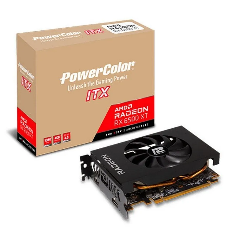 PowerColor ITX AMD Radeon RX 6500 XT 4GB GDDR6 AXRX 6500XT 4GBD6-DH