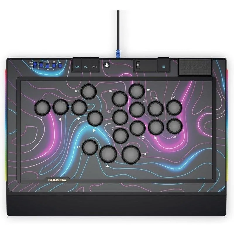Qanba Sapphire Arcade Stick Leverless 18 Botones Personalizables PS5 PS4 PC QANBAS1
