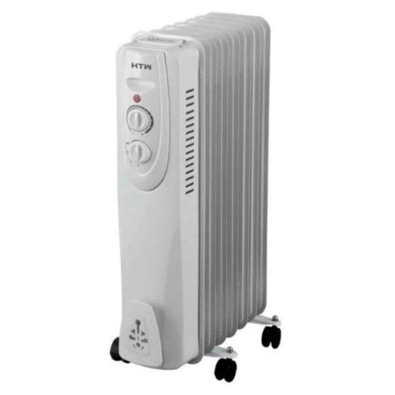 Radiador eléctrico QUO 1500W 7 elementos compacto blanco ruedas termostato 8435483865129