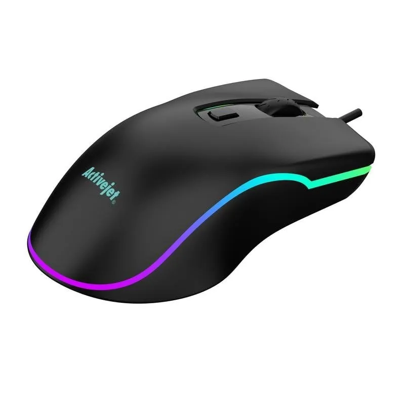 Ratón Activejet AMY-W390 USB 2000 DPI Ambidiestro Negro LED AMY-W390