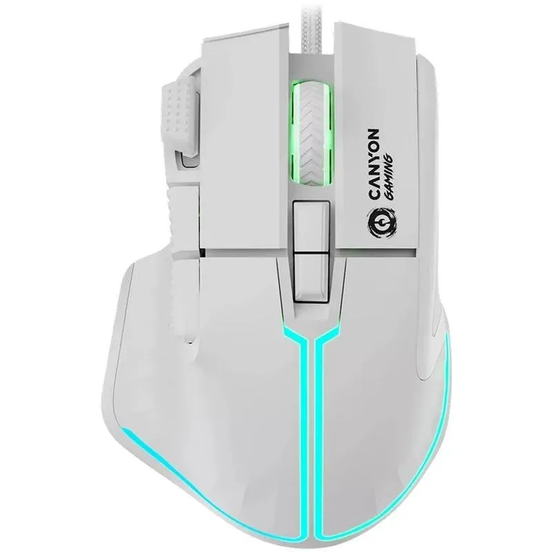 Ratón CANYON Fortnax GM-636 USB Tipo A 20000 DPI Blanco Iluminación RGB CND-SGM636W