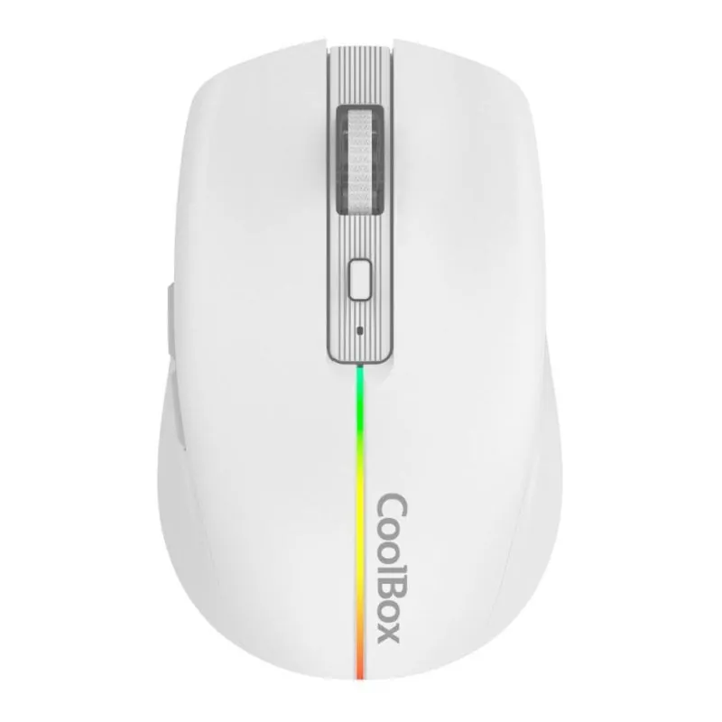 Ratón CoolBox W01 Inalámbrico 1600 DPI Blanco RGB Recargable 6 Botones COO-MOU-W01-W