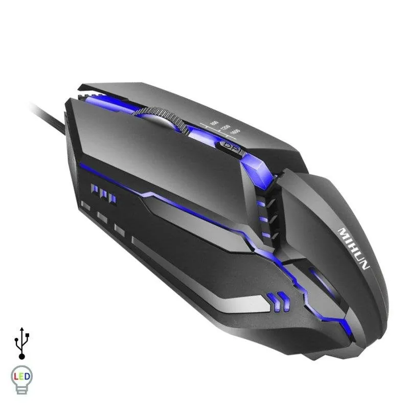 Ratón Dam Electronics G314 USB hasta 1600DPI RGB Ergonómico Negro con 4 Botones DMAD0211C00