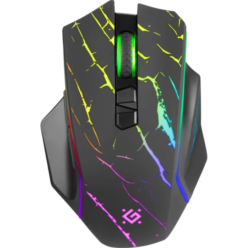 Ratón Defender URAN GM-503 Inalámbrico RF 3200 DPI Negro RGB 8 Botones Gaming 52503