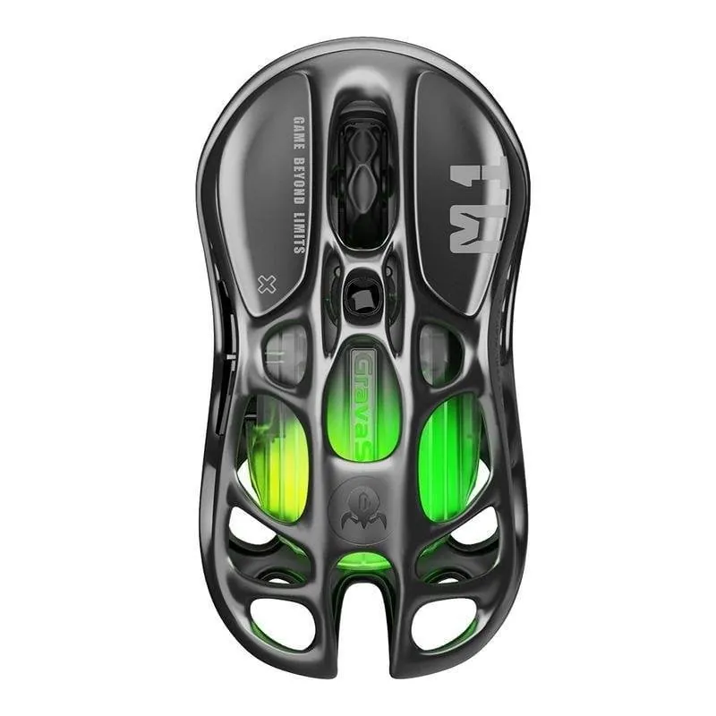 Ratón GravaStar Mercury M1 Pro Inalámbrico 26000 DPI 4000Hz Gris Magnesio RGB GlowSync GRAVASTAR M1 PRO_GRY