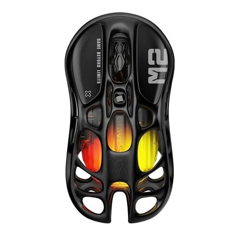 Ratón GravaStar Mercury M2 Pro Inalámbrico 26000 DPI Gunmetal Gray RGB Glowsync GRAVASTAR M2_BLK