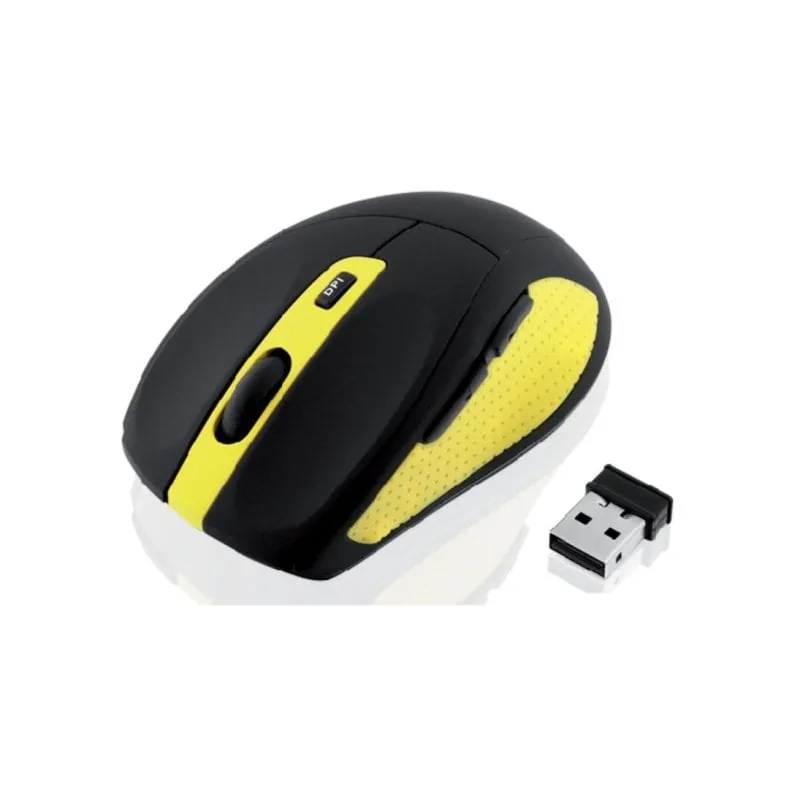 Ratón Ibox BEE2 PRO inalámbrico 1600 DPI negro amarillo ergonómico IMOS604W