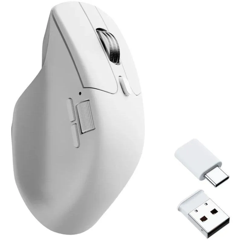 Ratón Keychron M6 Inalámbrico PixArt 3311 2.4 GHz y Bluetooth 12000 DPI Blanco Silencioso M6S-B72