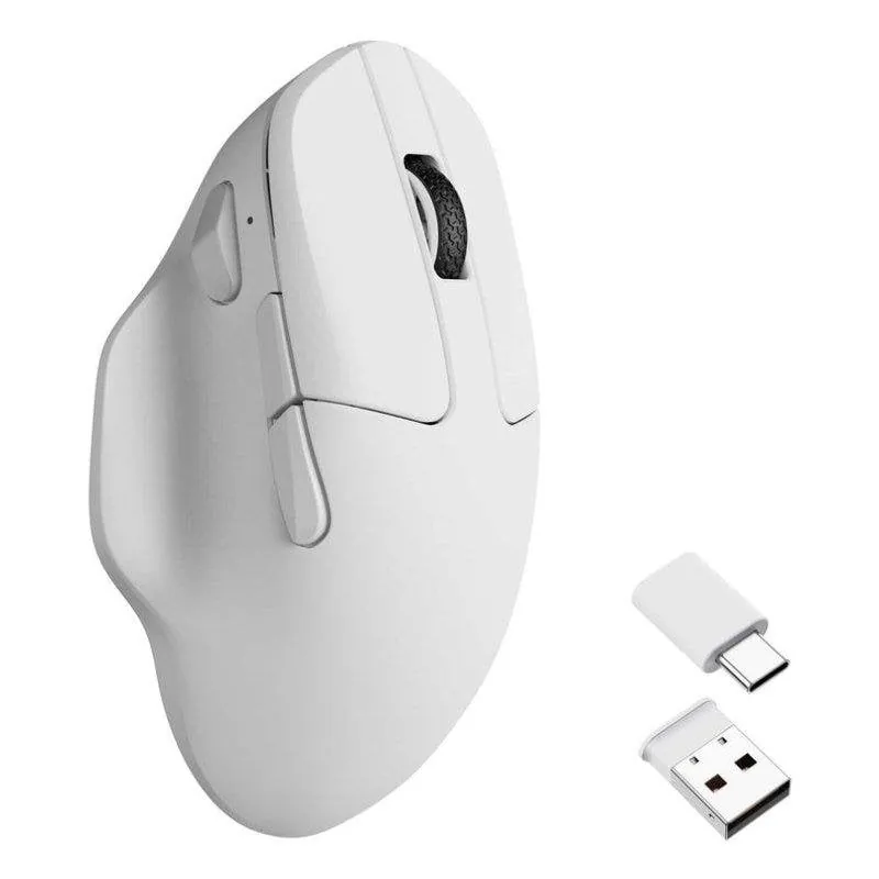 Ratón Keychron M7 Inalámbrico y Cableado 26000 DPI Blanco Ergonómico Ultraligero M7-A3