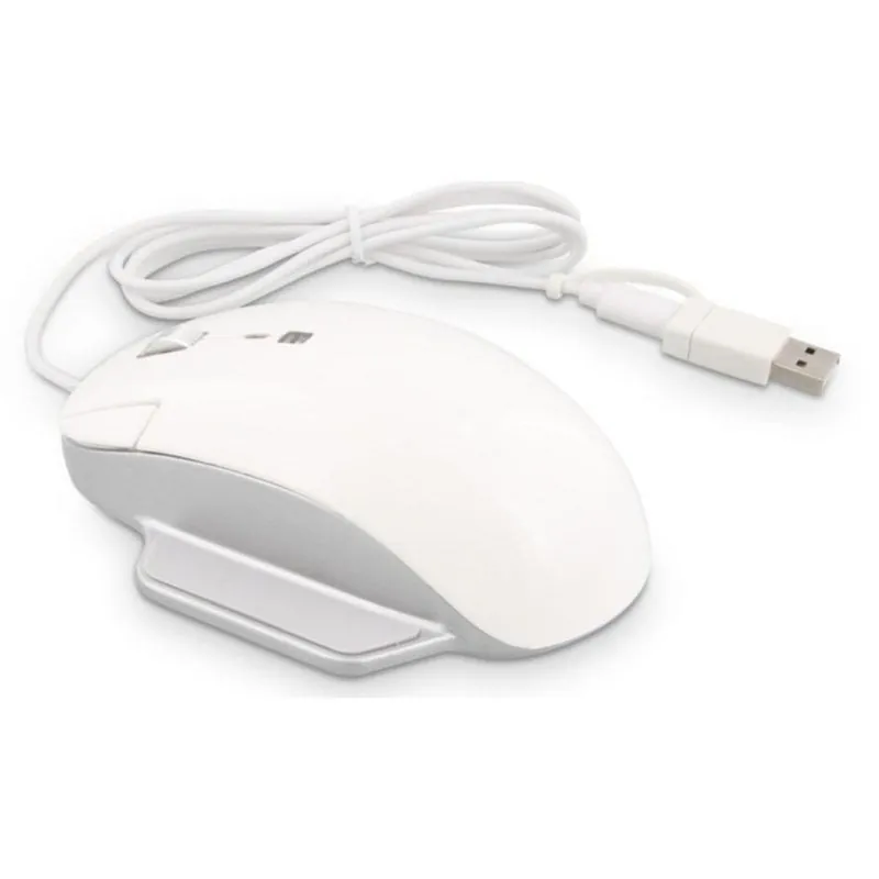 Ratón LMP 26830 USB Tipo C 6400 DPI Blanco Ergonomía Mano Derecha 026830