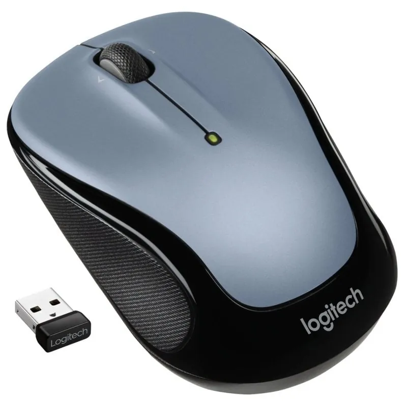 Ratón Logitech inalámbrico 1000 DPI ambidiestro óptico 3 botones plata/negro 910-006813