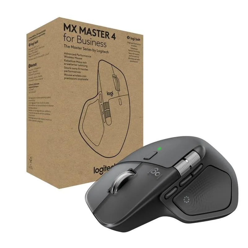 Ratón Logitech MX Master 4 for Business RF Wireless Bluetooth 8000 DPI Grafito 8 Botones 910-007617