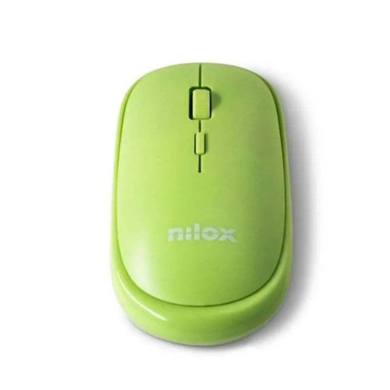 Ratón Nilox Inalámbrico USB-A 1600 DPI Verde Recargable 3 Botones MOWICLRGR01