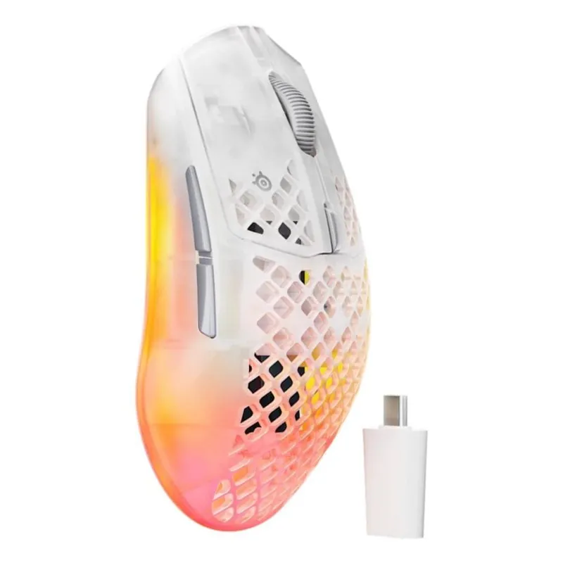 Ratón SteelSeries Aerox 3 Wireless Gen 2 Wireless 26000 DPI Transparente Blanco 6 Botones 62715