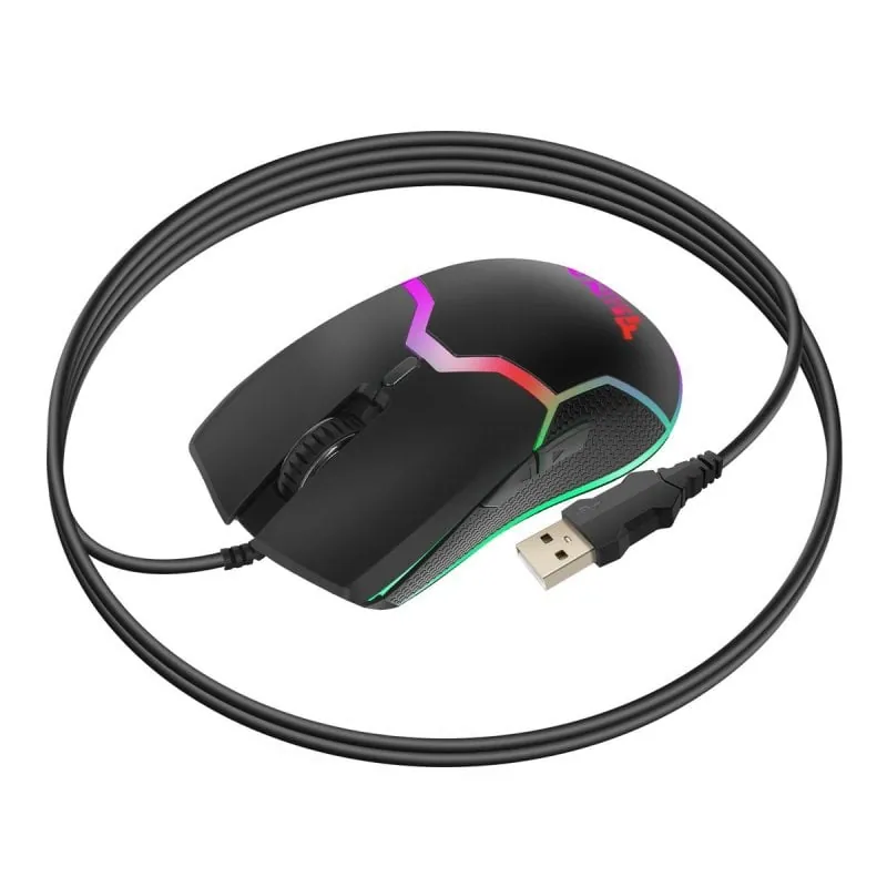 Ratón Swissten 59107220 Gaming USB Cableado 7200 DPI Negro RGB 6 Botones 8595217488625